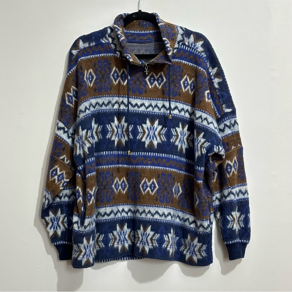 Express French Country Nordic Fleece Pullover - Size Large
